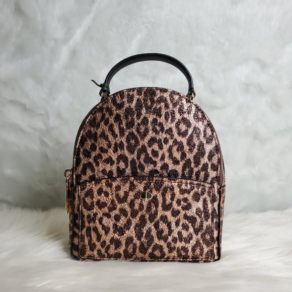 kate spade amelia metallic leopard mini backpack - Picture 2 of 7